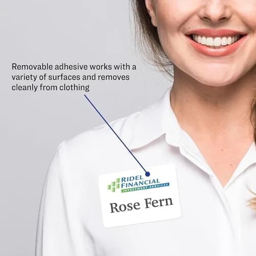 Avery Flexible Printable Name Tag Stickers 2-1/3" x 3-3/8" Matte White 80 Labels | Removable Adhesive for Events & Organization thumbnail 2