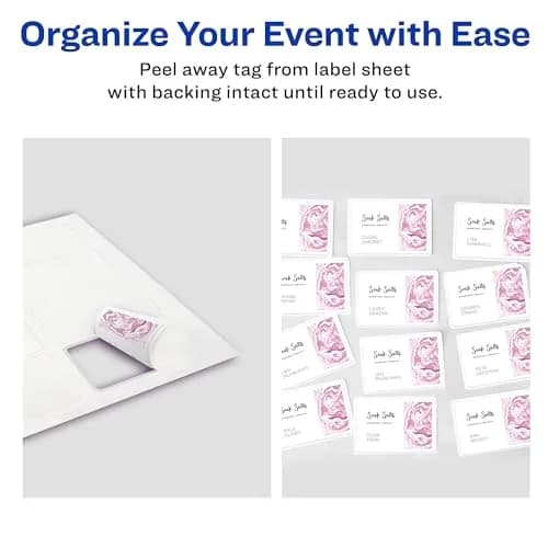 Avery Flexible Printable Name Tag Stickers 2-1/3" x 3-3/8" Matte White 80 Labels | Removable Adhesive for Events & Organization thumbnail 3