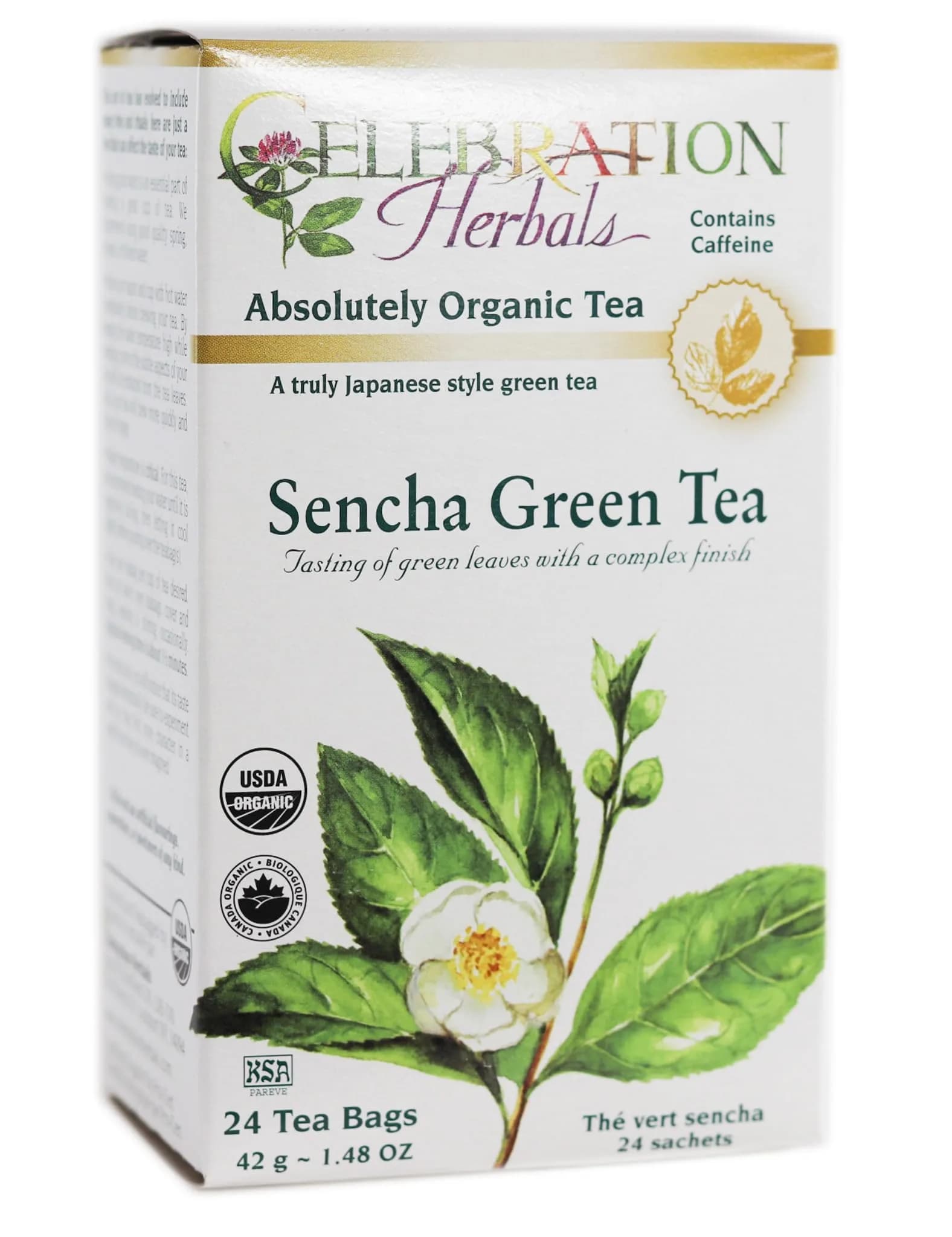 Celebration Herbals Green Tea Sencha Organic 24 Bag | Mild Vegetable Flavor, High Polyphenols, Sushi Restaurant Aroma