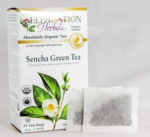 Celebration Herbals Green Tea Sencha Organic 24 Bag | Mild Vegetable Flavor, High Polyphenols, Sushi Restaurant Aroma thumbnail 2