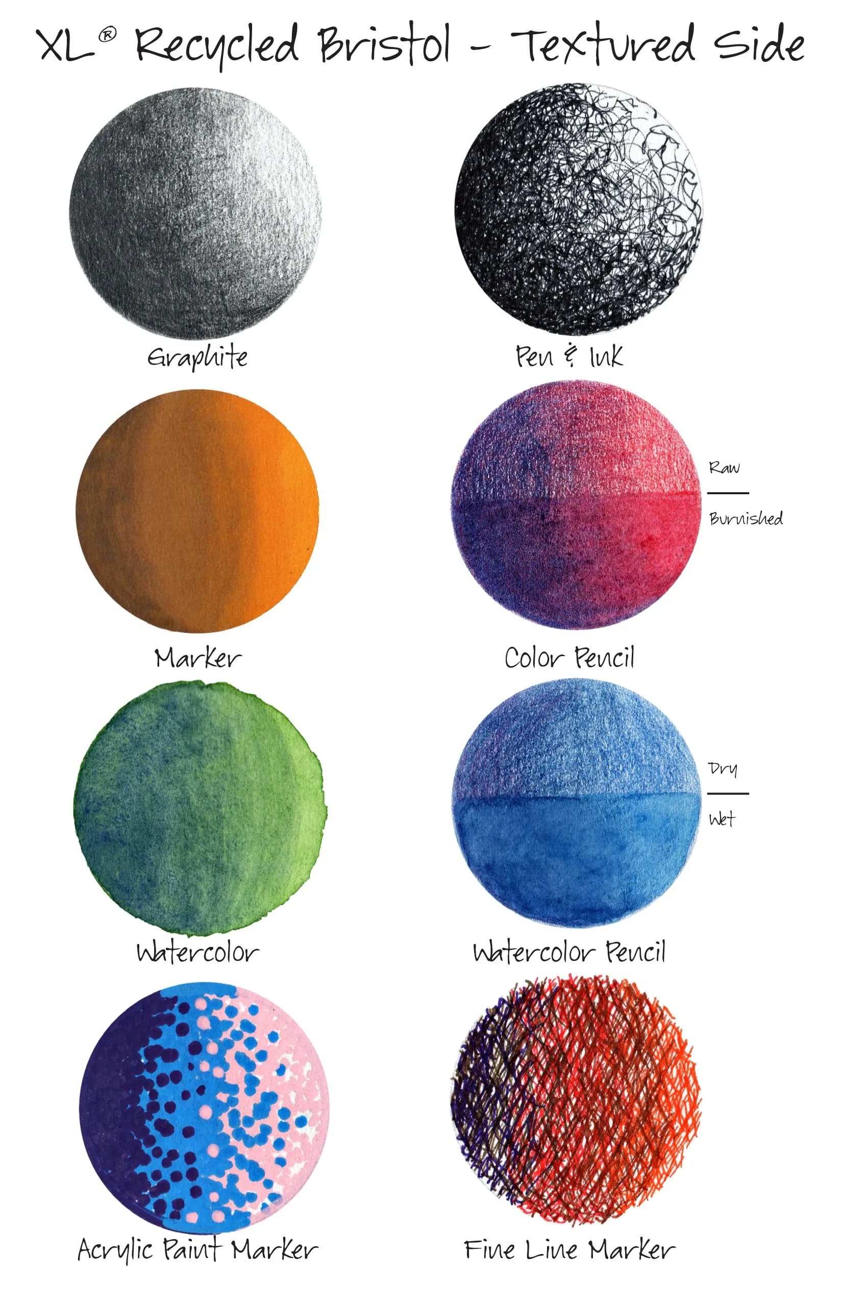 Canson XL Series Bristol Paper Pad, Recycled, Textured, 11x14 inch | 25 Sheets, 96lb/260gsm - view 6