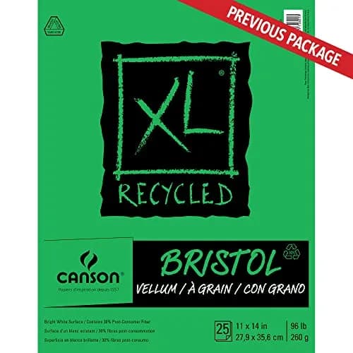 Canson XL Series Bristol Paper Pad, Recycled, Textured, 11x14 inch | 25 Sheets, 96lb/260gsm thumbnail 2