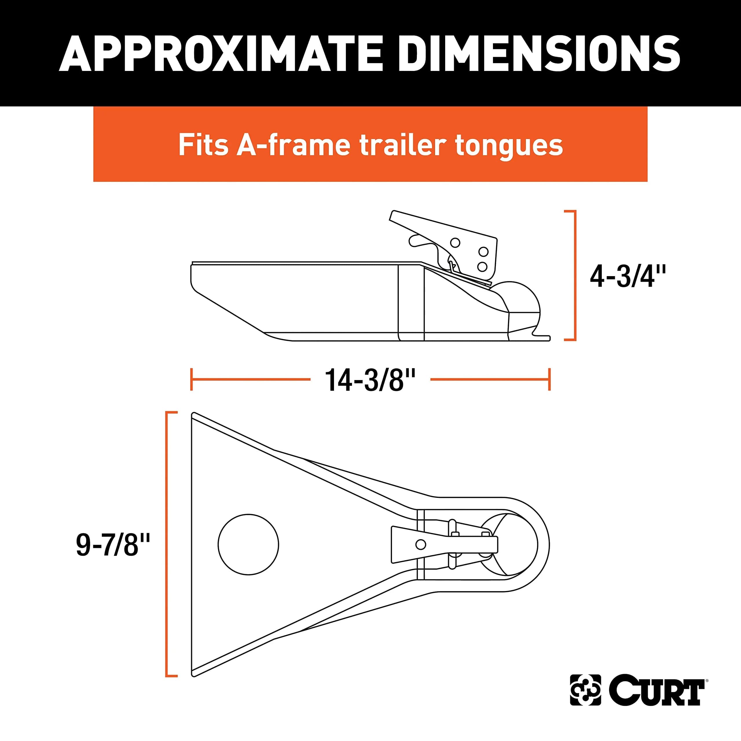 CURT 25210 A-Frame Coupler for 2-Inch Trailer Ball | 5000 lbs GVWR - view 2