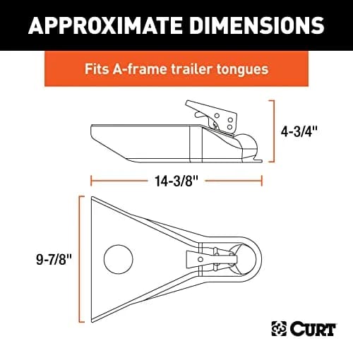 CURT 25210 A-Frame Coupler for 2-Inch Trailer Ball | 5000 lbs GVWR thumbnail 2