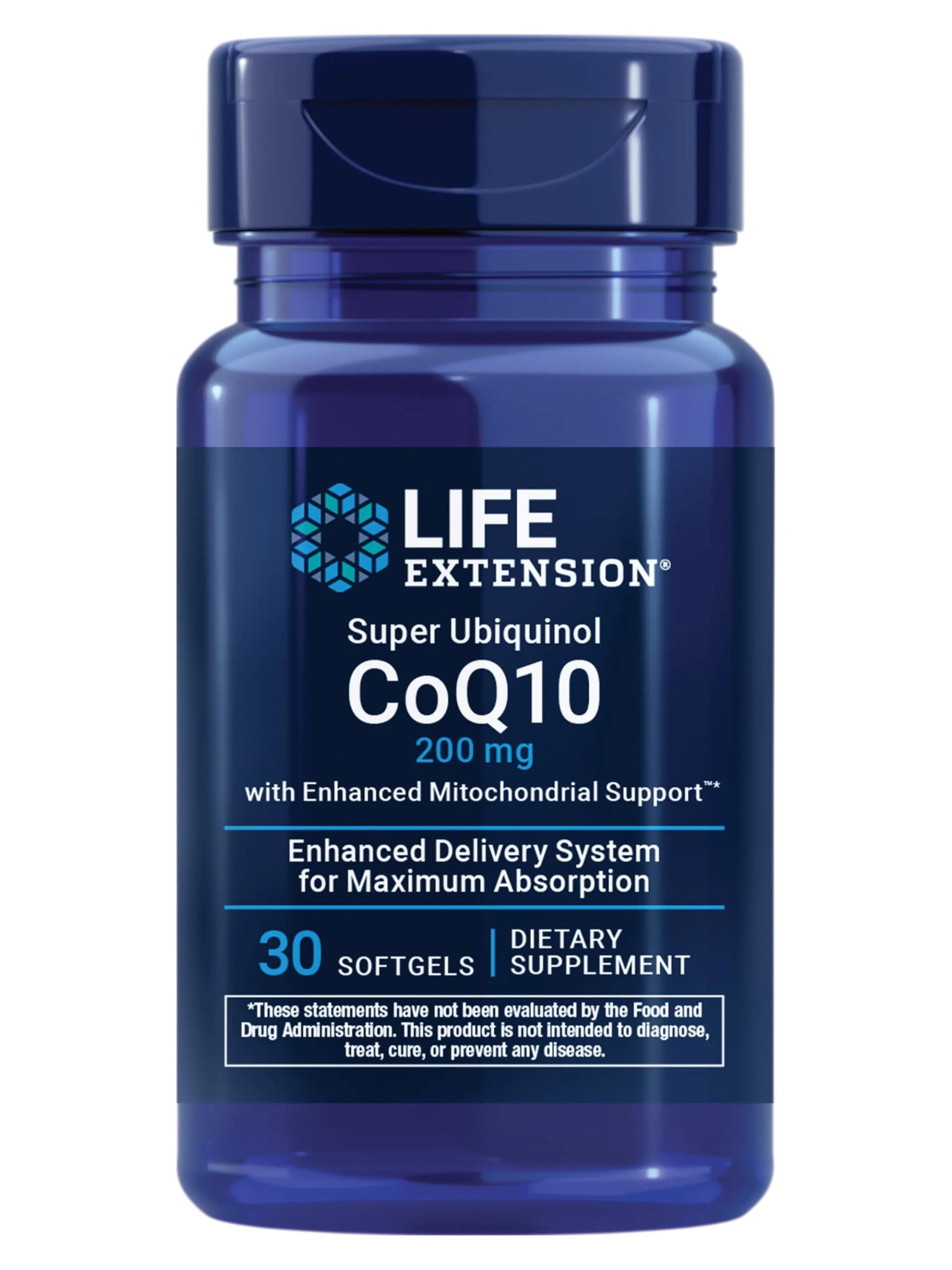 Life Extension Super Ubiquinol CoQ10, 200 mg, 30 Softgels | Supports Heart & Liver Health