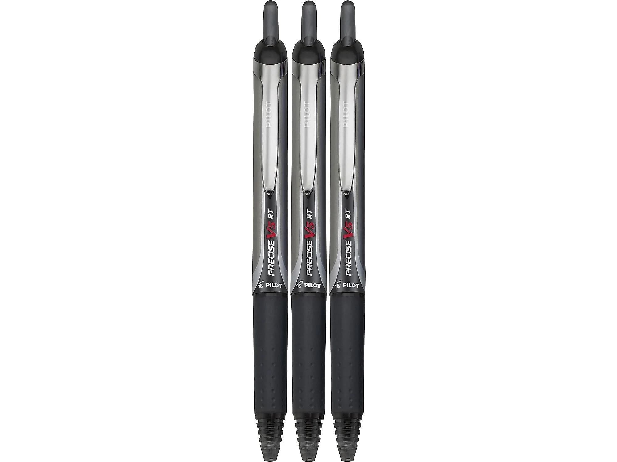 Pilot Precise V5 RT Rollerball Pens, Extra Fine 0.5mm Black Ink, 3 Count Pack - view 2