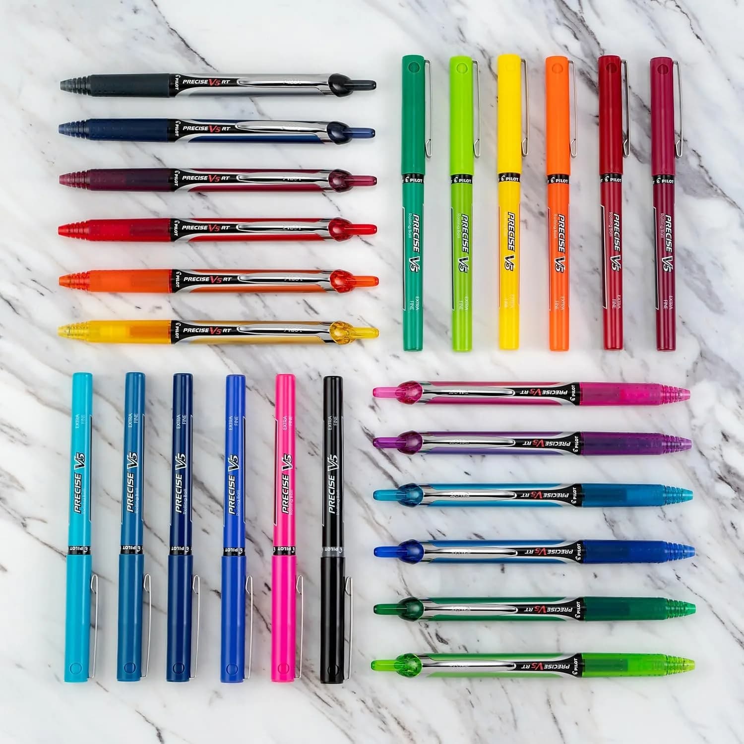Pilot Precise V5 RT Rollerball Pens, Extra Fine 0.5mm Black Ink, 3 Count Pack - view 4