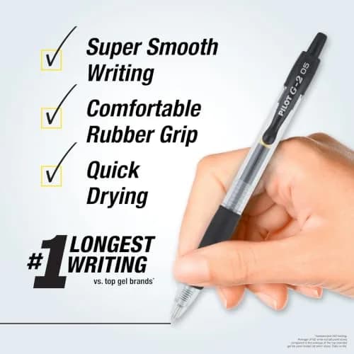PILOT G2 Rolling Ball Gel Pens 0.5mm Assorted Colors 5-Pack | Smooth Ink Flow for Students & Office - view 2