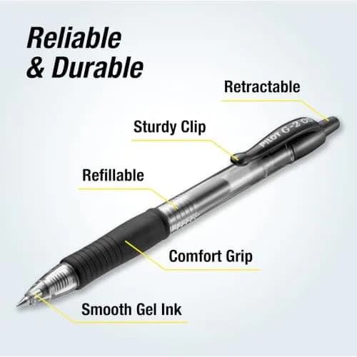 PILOT G2 Rolling Ball Gel Pens 0.5mm Assorted Colors 5-Pack | Smooth Ink Flow for Students & Office - view 3