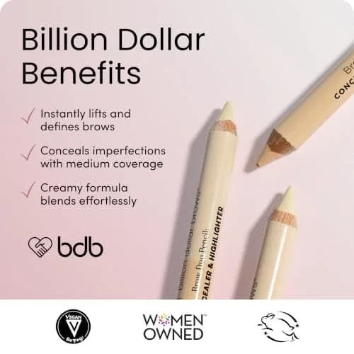 billion dollar brows Duo Brow Highlighter & Concealer Pencil Universal Wand | Instant Lift & Flawless Definition thumbnail 4