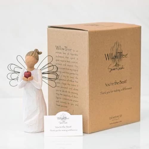 Willow Tree You're The Best! Angel Figurine 5.4 x 4.1 inches | Hand-Painted Resin thumbnail 6