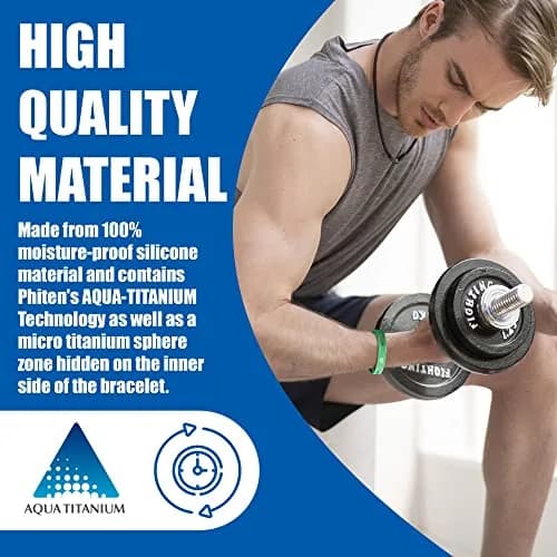 Phiten S-PRO Titanium Bracelet Waterproof Silicone 6.75 Inch | Aqua-Titanium for Muscle Relaxation thumbnail 3