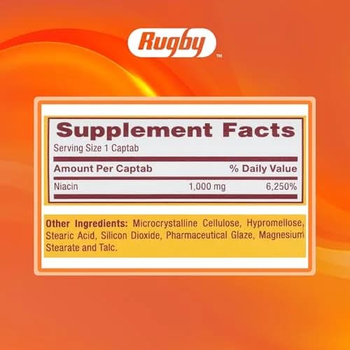 RUGBY LABORATORIES Timed-Release Niacin 1000mg | Supports Metabolism & Circulation thumbnail 8