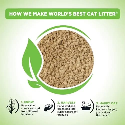 World's Best Cat Litter, Comfort Care, Unscented, Odor Control, 8 lb Bag | Natural Corn & Plant Fibers thumbnail 5