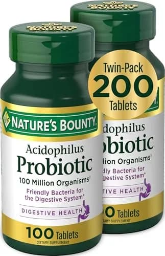 Nature's Bounty Acidophilus Probiotic Supplement Tablets 200 Count | Daily Digestive & Immune Support thumbnail 1