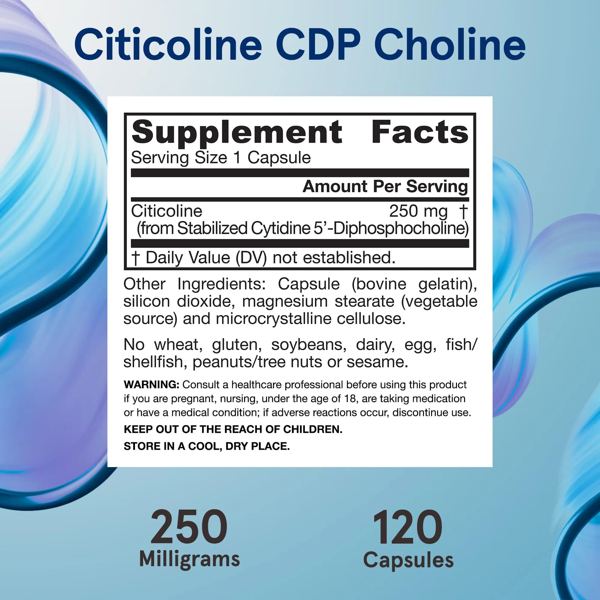 Jarrow Formulas Citicoline CDP Choline 250 mg Capsules | Brain Health Support, Memory Support, Cognitive Performance, Vegan-Friendly (120 Count) - view 6