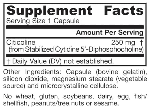 Jarrow Formulas Citicoline CDP Choline 250 mg Capsules | Brain Health Support, Memory Support, Cognitive Performance, Vegan-Friendly (120 Count) thumbnail 9