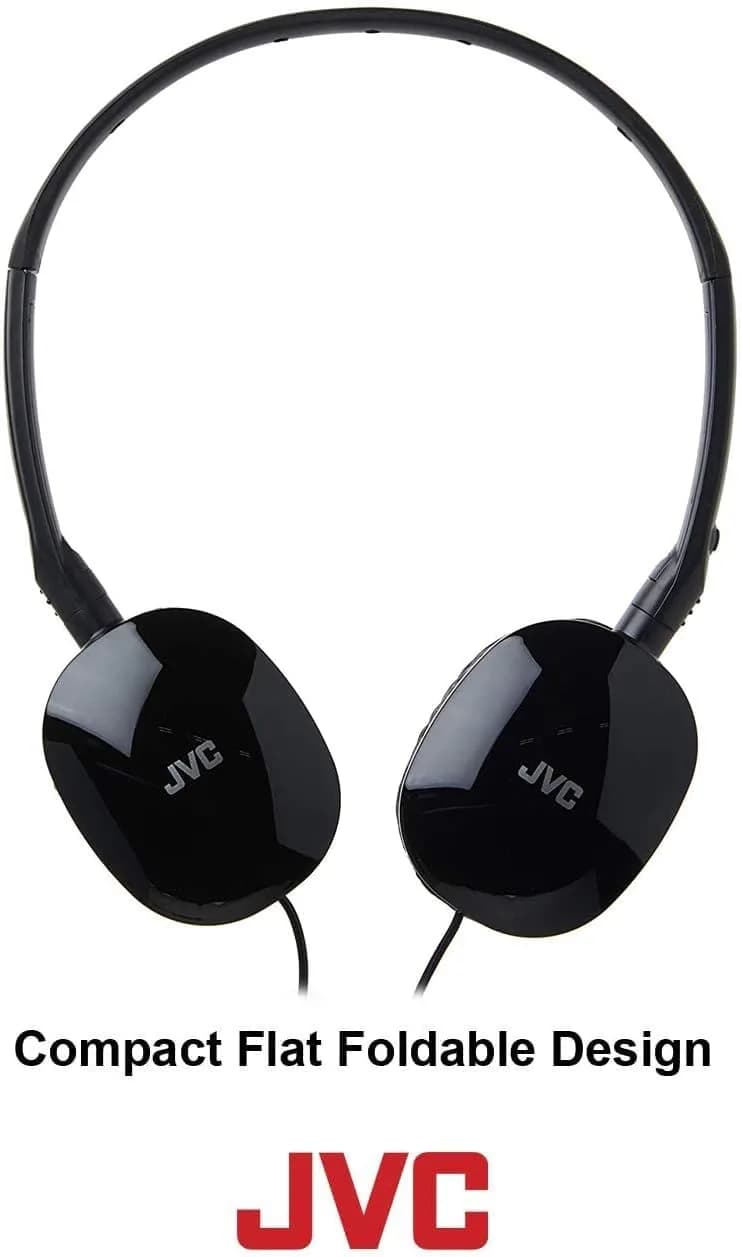 JVC FLATS Lightweight On-Ear Headphones Black | 30mm Dynamic Drivers, Foldable Design - view 7