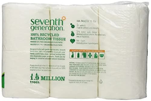 Seventh Generation Bathroom Tissue 12 pk | Chlorine-Free, Eco-Friendly, 2-Ply, White thumbnail 3