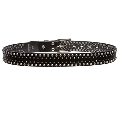 Beltiscool 1 1/2" Distressed Leather Belt Black | Vintage Silver Hardware, Unisex, 32" thumbnail 5