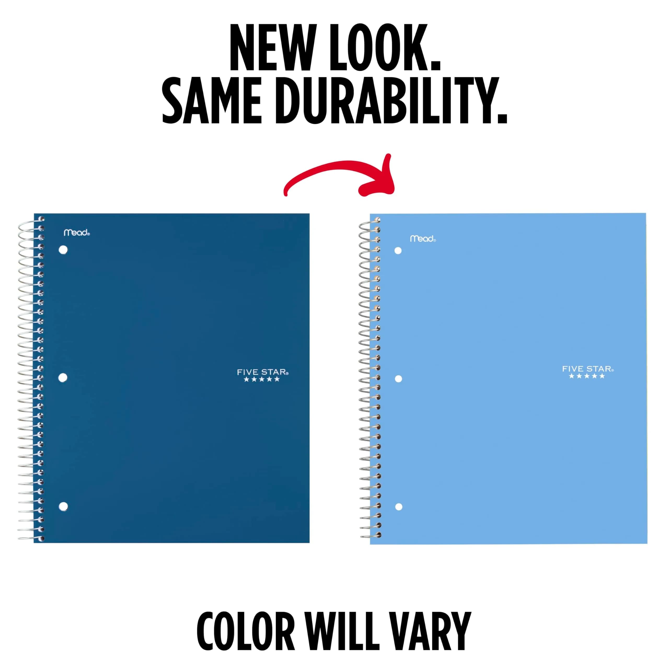 Five Star Spiral Notebook 1 Subject College Ruled 100 Sheets Blue | Study App Integration - view 2