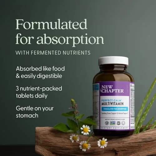 New Chapter Perfect Calm Stress Multivitamin 144 Count | Supports Mood & Stress, Fermented with Organic Botanicals thumbnail 5