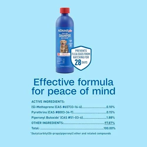 ADAMS Plus Flea & Tick Shampoo with Precor for Dogs, Cats, Puppies & Kittens, 355ml (12 Fl Oz) | Kills Fleas, Eggs, Ticks & Lice thumbnail 8