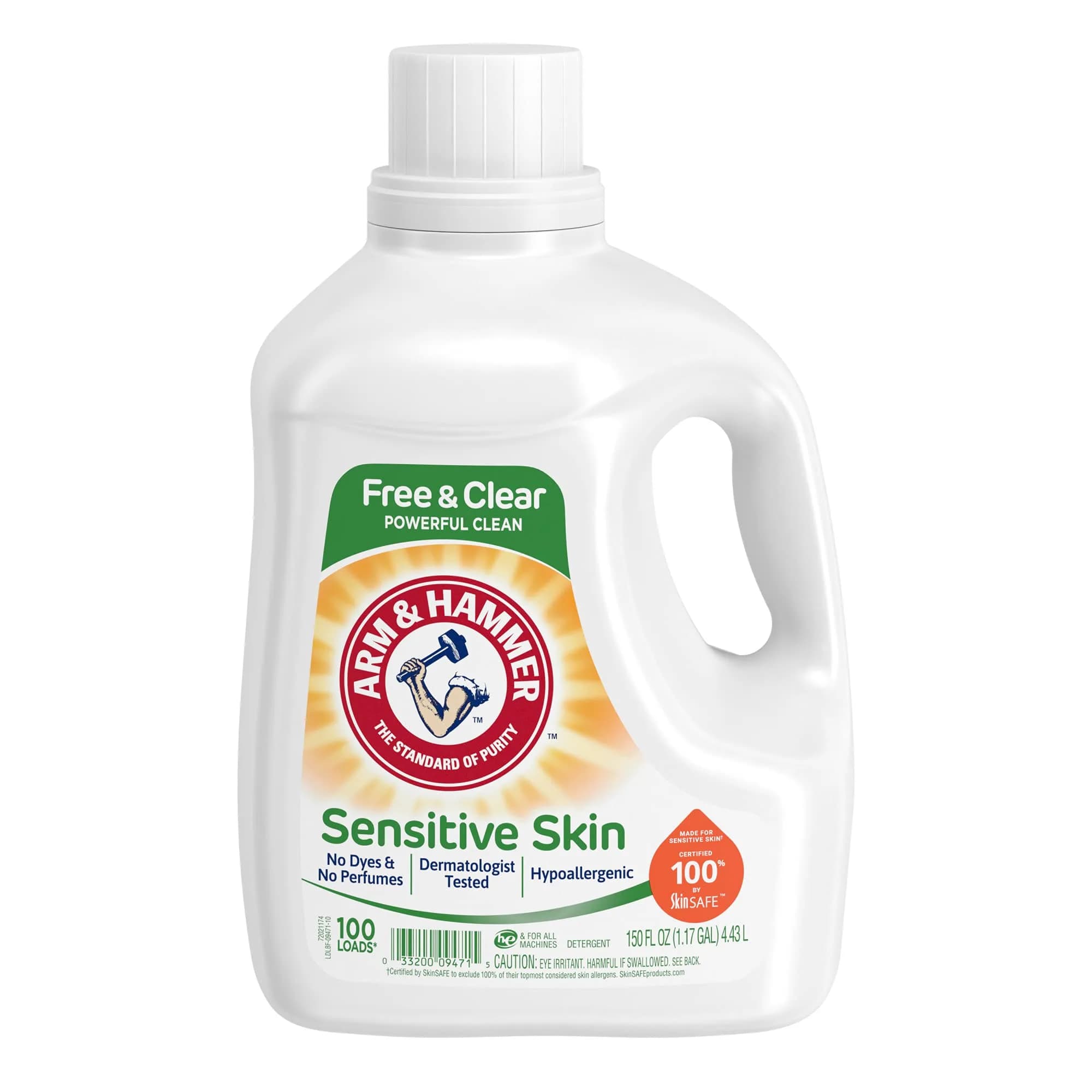 Arm & Hammer Sensitive Skin Free & Clear Liquid Laundry Detergent 150 Fl Oz (4.43 L) | Hypoallergenic & Dermatologist Tested - view 2