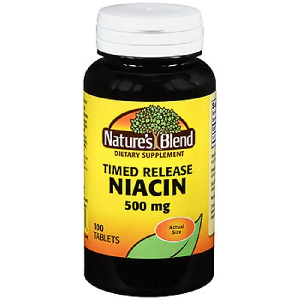 Nature's Blend Niacin Timed Release 500 mg | Heart & Lipid Support (70-120 chars)