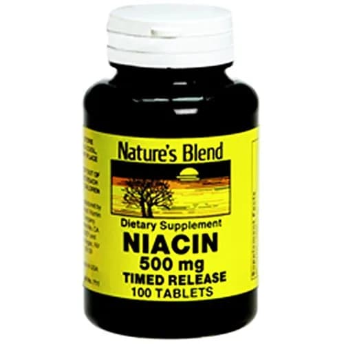 Nature's Blend Niacin Timed Release 500 mg | Heart & Lipid Support (70-120 chars) thumbnail 2