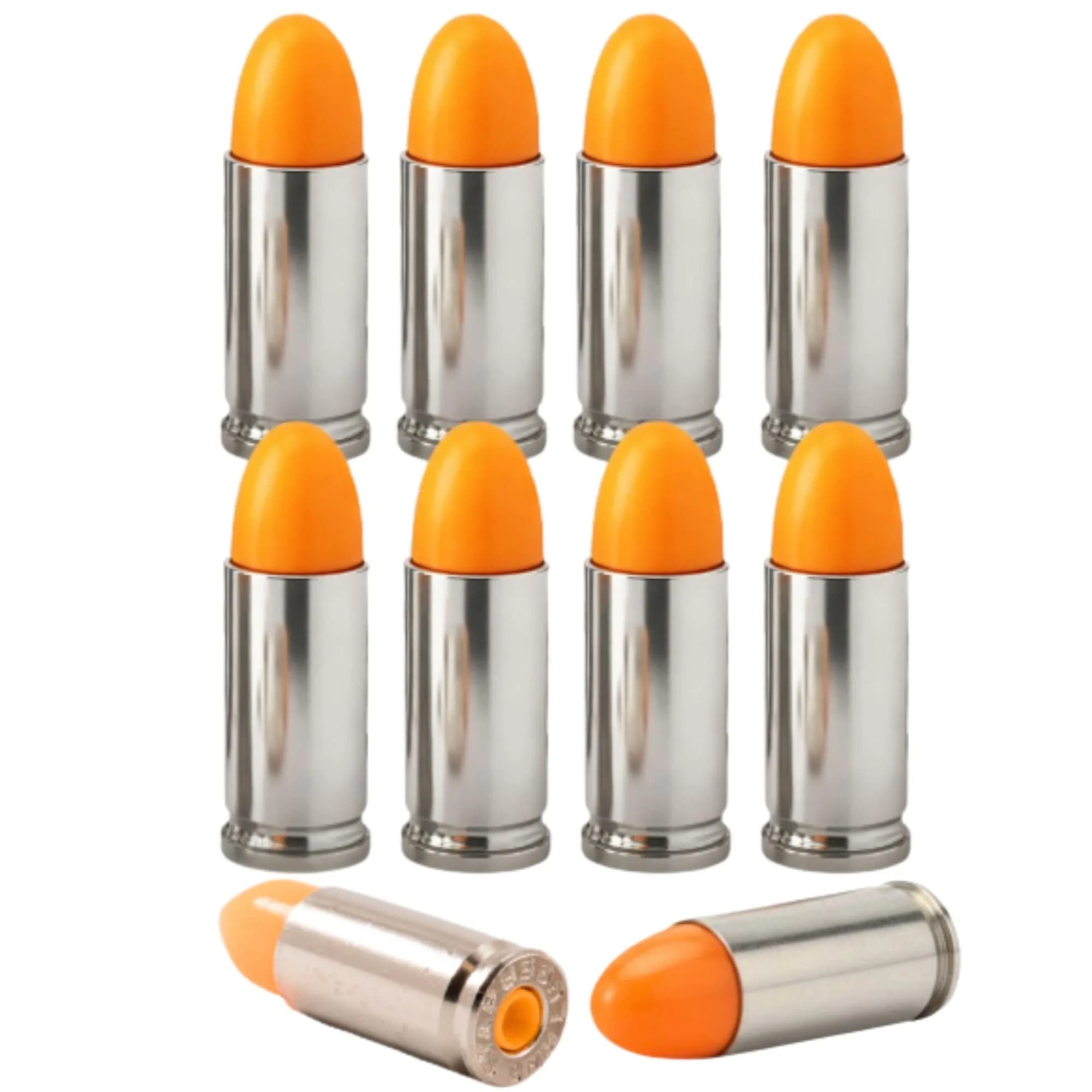 S.T. Action Pro 9mm Snap Caps 10-Pack | Inert Dummy Rounds for Dry Fire & Reloading — Orange