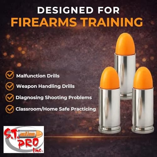 S.T. Action Pro 9mm Snap Caps 10-Pack | Inert Dummy Rounds for Dry Fire & Reloading thumbnail 4