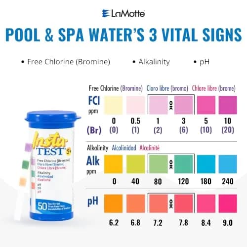 LaMotte Insta Test 3 Swimming Pool Test Strips 50 Count | Instant Results for Key Pool Factors thumbnail 2