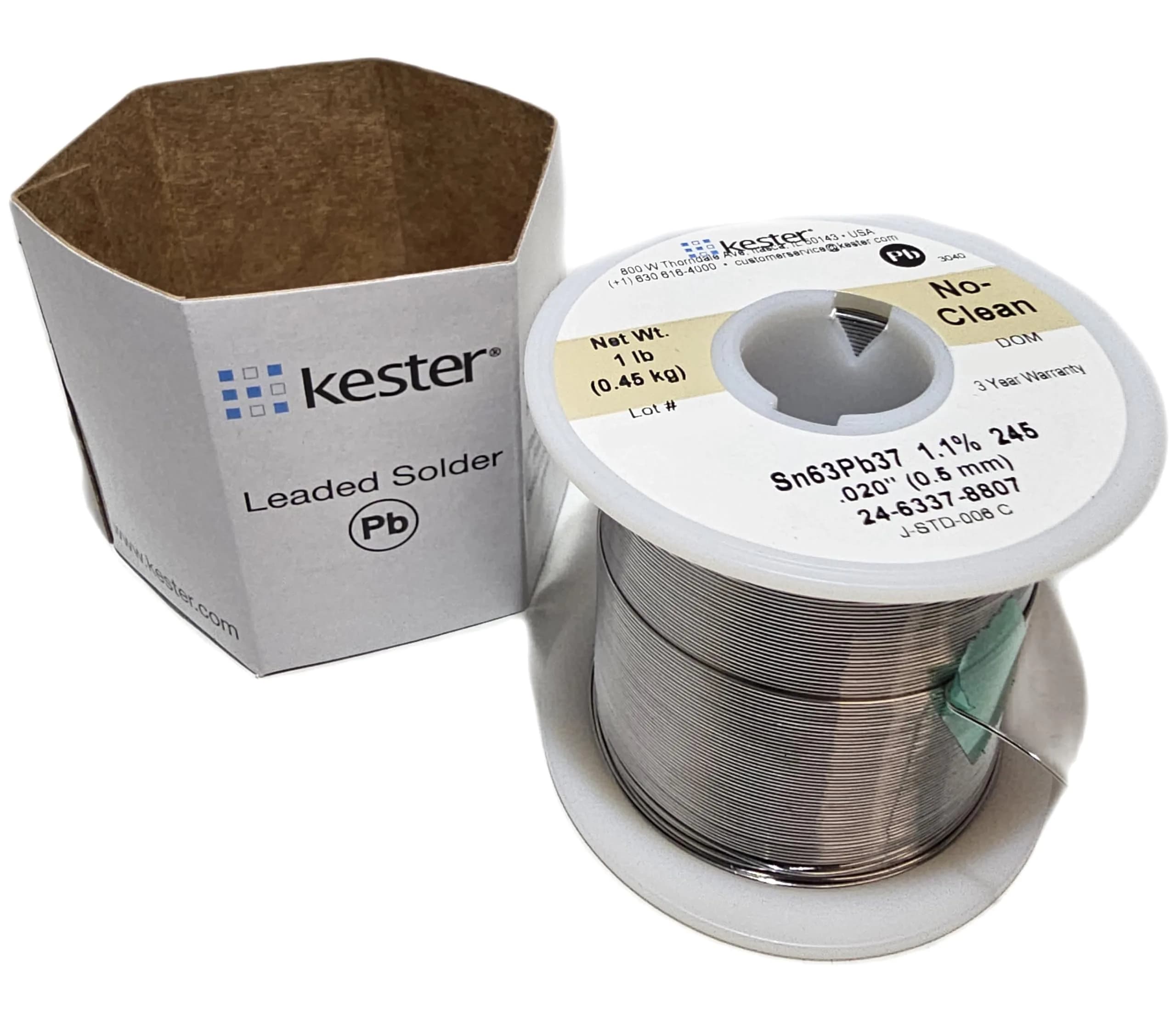Kester 63/37 Sn/Pb Solder Wire 0.508mm (0.02") | 1 lb Spool for Electronics Soldering - view 2