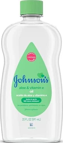 Johnson's Baby Oil with Aloe Vera & Vitamin E, 591ml (20 Fl Oz) | Hypoallergenic Moisturizing Oil for Baby's Delicate Skin thumbnail 1