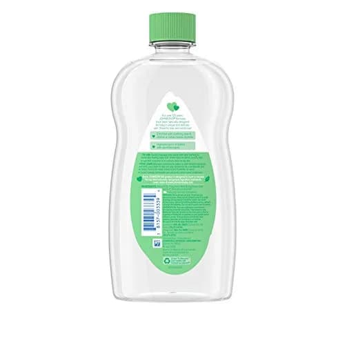 Johnson's Baby Oil with Aloe Vera & Vitamin E, 591ml (20 Fl Oz) | Hypoallergenic Moisturizing Oil for Baby's Delicate Skin thumbnail 2