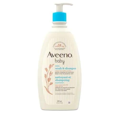Aveeno Baby Daily Moisture Gentle Body Wash & Shampoo 532ml (18 Fl Oz) | Tear-Free Oat Extract thumbnail 1
