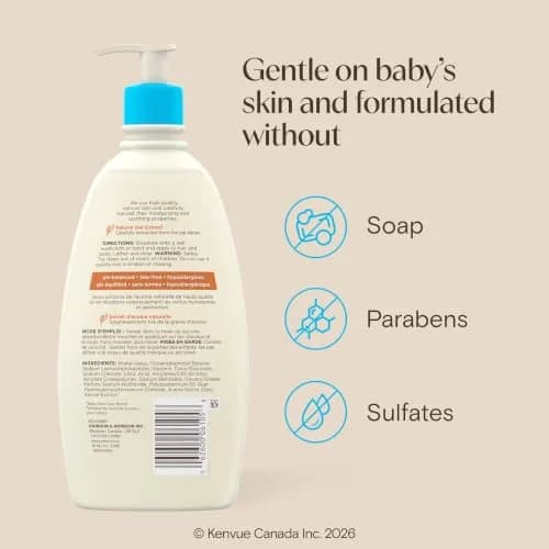 Aveeno Baby Daily Moisture Gentle Body Wash & Shampoo 532ml (18 Fl Oz) | Tear-Free Oat Extract thumbnail 9