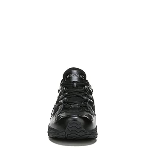 Vionic Women's Trainers Lace Up Walker Classic Shoes with Arch Support Wide Fit, Black Leather, 8.5 Wide | Lightweight Comfort for All-Day Wear thumbnail 2