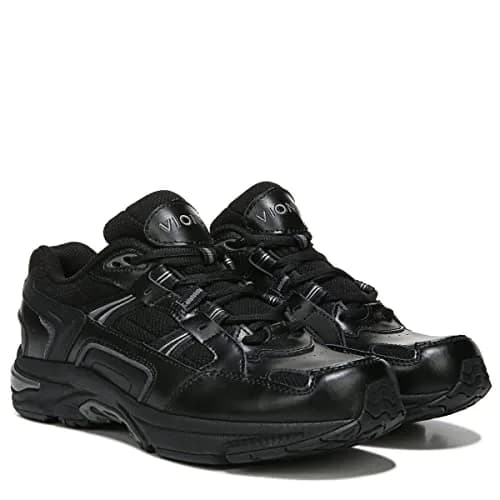 Vionic Women's Trainers Lace Up Walker Classic Shoes with Arch Support Wide Fit, Black Leather, 8.5 Wide | Lightweight Comfort for All-Day Wear thumbnail 4