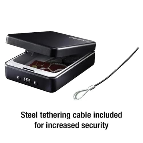 SentrySafe P005C Small Lock Box with Combination Lock, 0.05 cu ft (2.6 x 5.9 x 8.0 in) | Portable Security for Valuables thumbnail 3