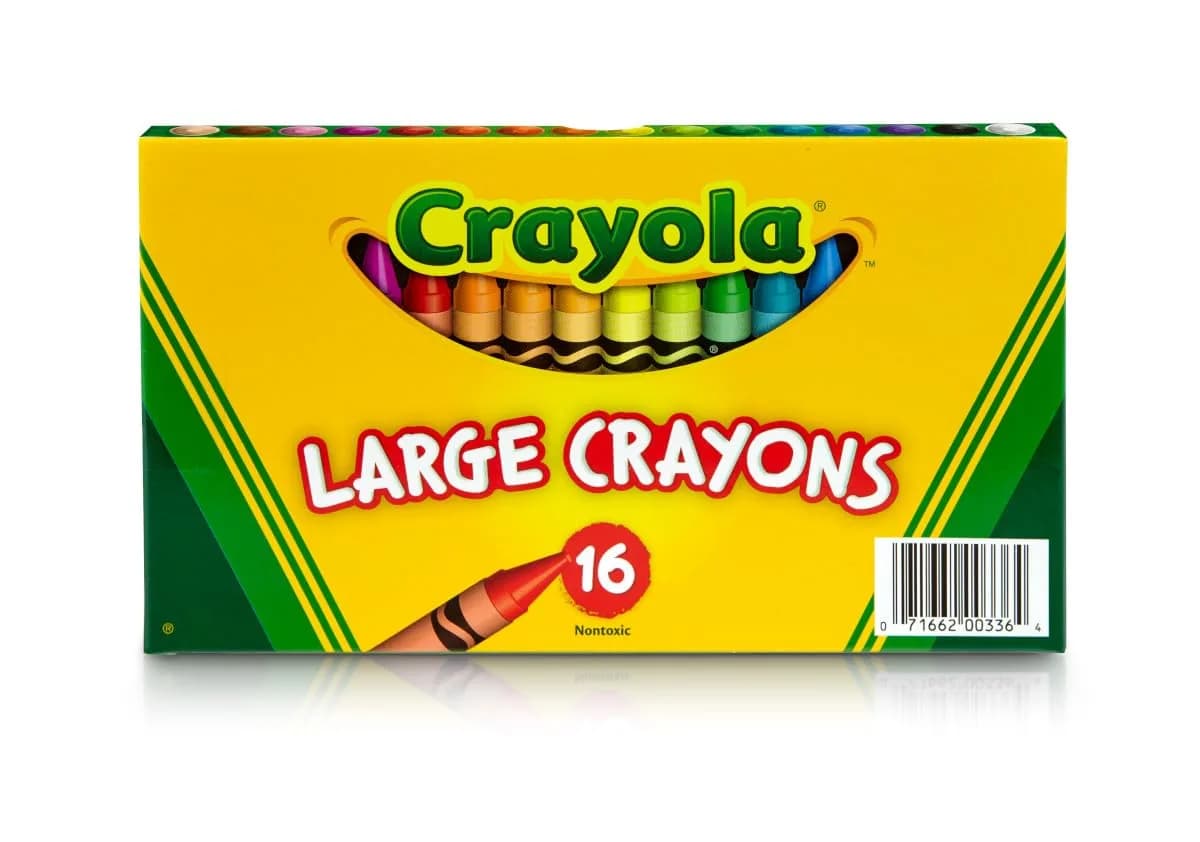 Crayola Large Crayon Set 16 Assorted Colors | Comfortable Grip for Kids & Classroom (70-120 chars) — Assorted