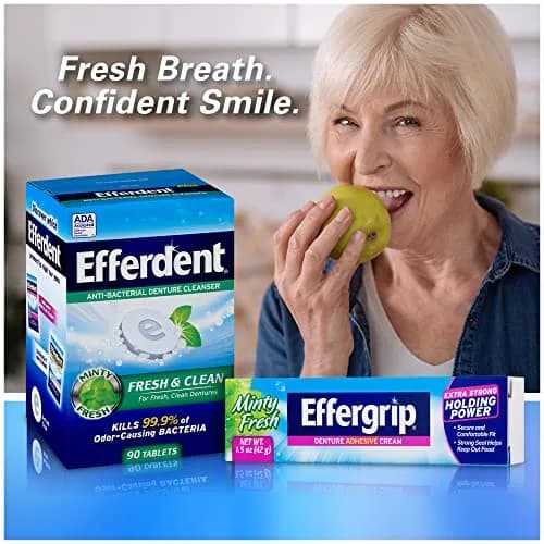 Effergrip Denture Adhesive Cream, Minty Fresh, 2.5 Oz | Zinc-Free, Extra Strong Grip, ADA Seal thumbnail 3