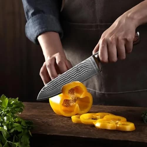Wakoli EDIB 4-Piece VG10 Damascus Kitchen Knife Set, Pakkawood Handle | Precision & Durability for Home Chefs thumbnail 6