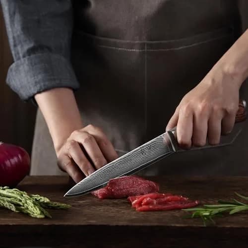 Wakoli EDIB 4-Piece VG10 Damascus Kitchen Knife Set, Pakkawood Handle | Precision & Durability for Home Chefs thumbnail 7