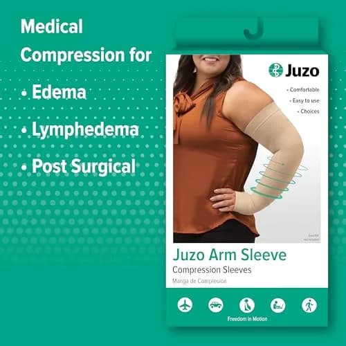 Juzo Soft 2002 Arm Sleeve Compression 30-40 mmHg Max, Long | Seamless, Medical Grade Support for Mild to Moderate Lymphedema thumbnail 4