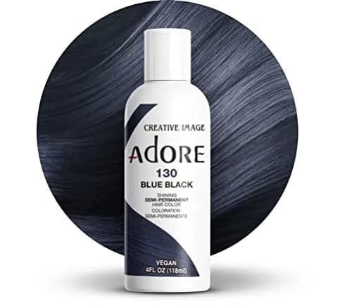 Adore Semi Permanent Hair Color 130 Blue Black 118ml (4 Fl Oz) | Vibrant Blue Black Hair Dye thumbnail 1