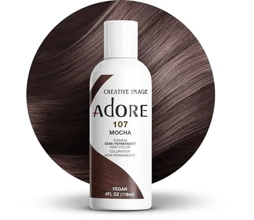 Adore Semi Permanent Hair Color, 107 Mocha, 118ml (4 Fl Oz) | Ammonia-Free, Peroxide-Free, Alcohol-Free thumbnail 1