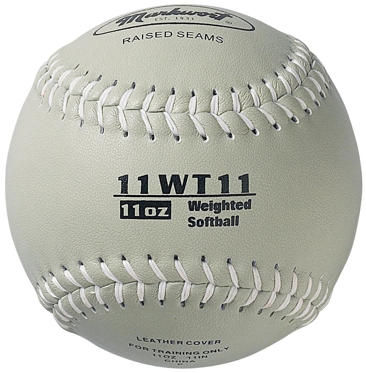 Markwort Color Coded Weighted 11-Inch Softball (2.27 kg / 5 lb, Grey) | Training Aid for Fast-Pitch - main product image