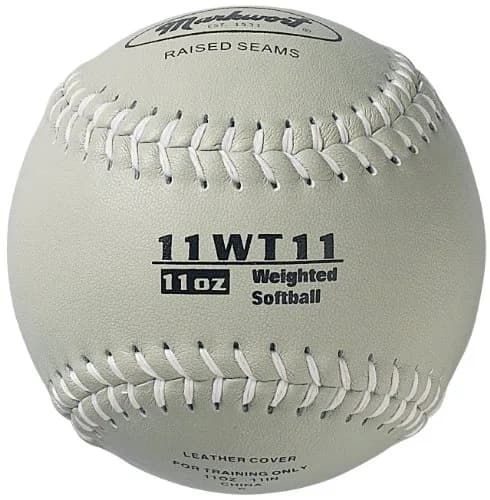 Markwort Color Coded Weighted 11-Inch Softball (2.27 kg / 5 lb, Grey) | Training Aid for Fast-Pitch thumbnail 1